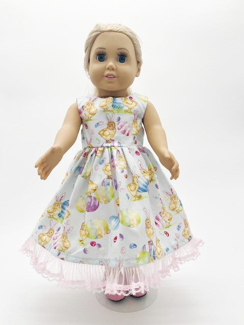 Blue Sleeveless Easter Doll Dress