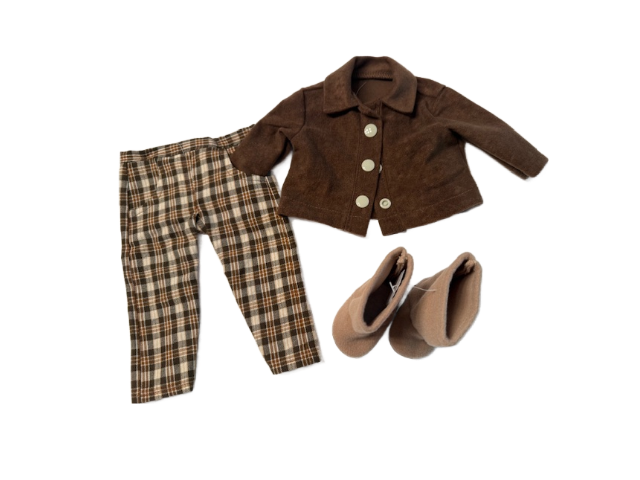 Brown Jacket & Plaid Pants Outfit
