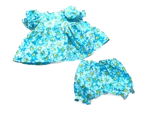 Blue Sunflower Dress and Bloomers