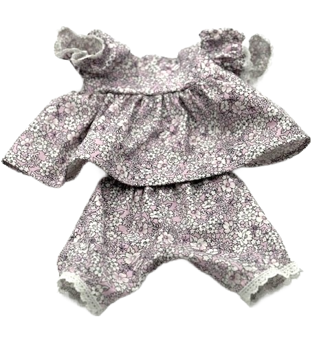 Lavender and Flowers Dress and Bloomers