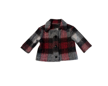 Gray and Red Plaid Jacket