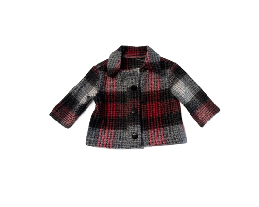 Gray and Red Plaid Jacket