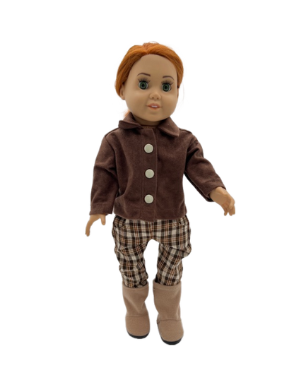 Brown Jacket & Plaid Pants Outfit