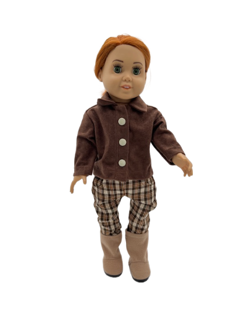 Brown Jacket & Plaid Pants Outfit