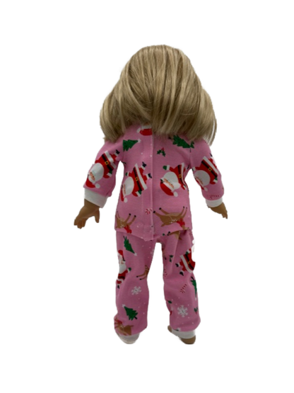 Pink Santa and Reindeer Pajama Set