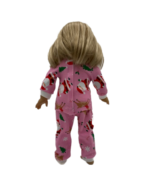 Pink Santa and Reindeer Pajama Set