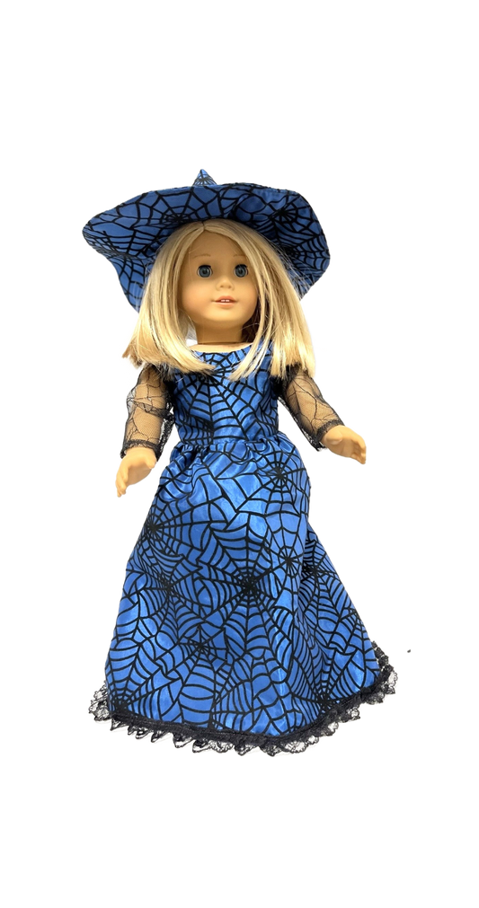Blue Spiderweb Witch Costume
