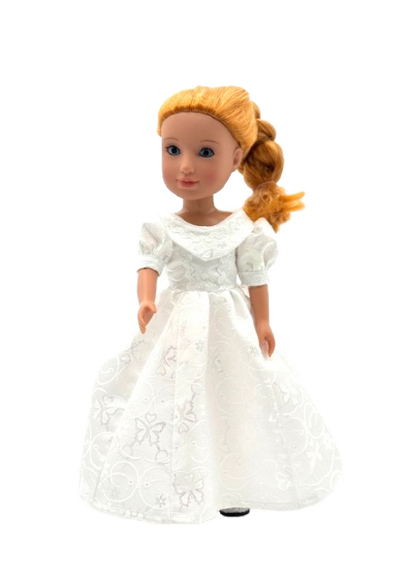 White Embroidered Formal Dress