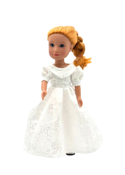 White Embroidered Formal Dress