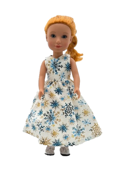 Blue and Gold Snowflake Dress