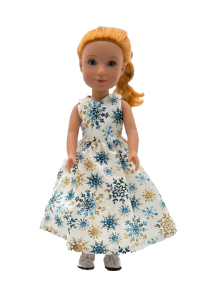 Blue and Gold Snowflake Dress