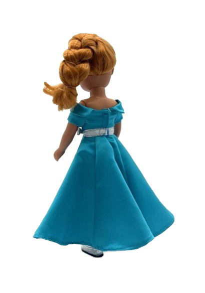 Teal Satin Party Dress