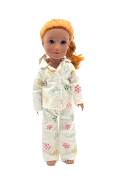 White Snowflake Pajama Set